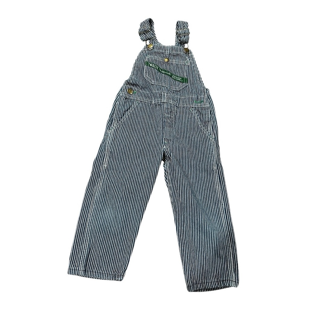Vintage Toddler KEY Imperial Railroad Stripe Overalls – Made in USA, 100% Cotton